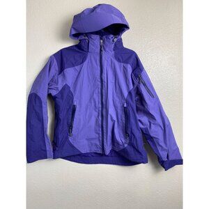 LL Bean Womens Purple Rain Anorak Waterproof Hooded Jacket Size Medium Ski Nylon